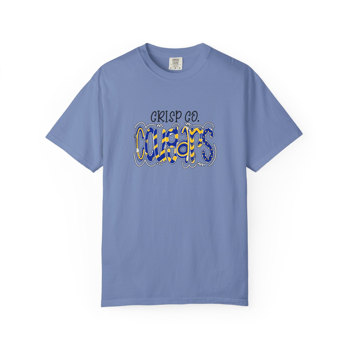 Crisp County Cougars Doodle Graphic T-shirt, Comfort Colors