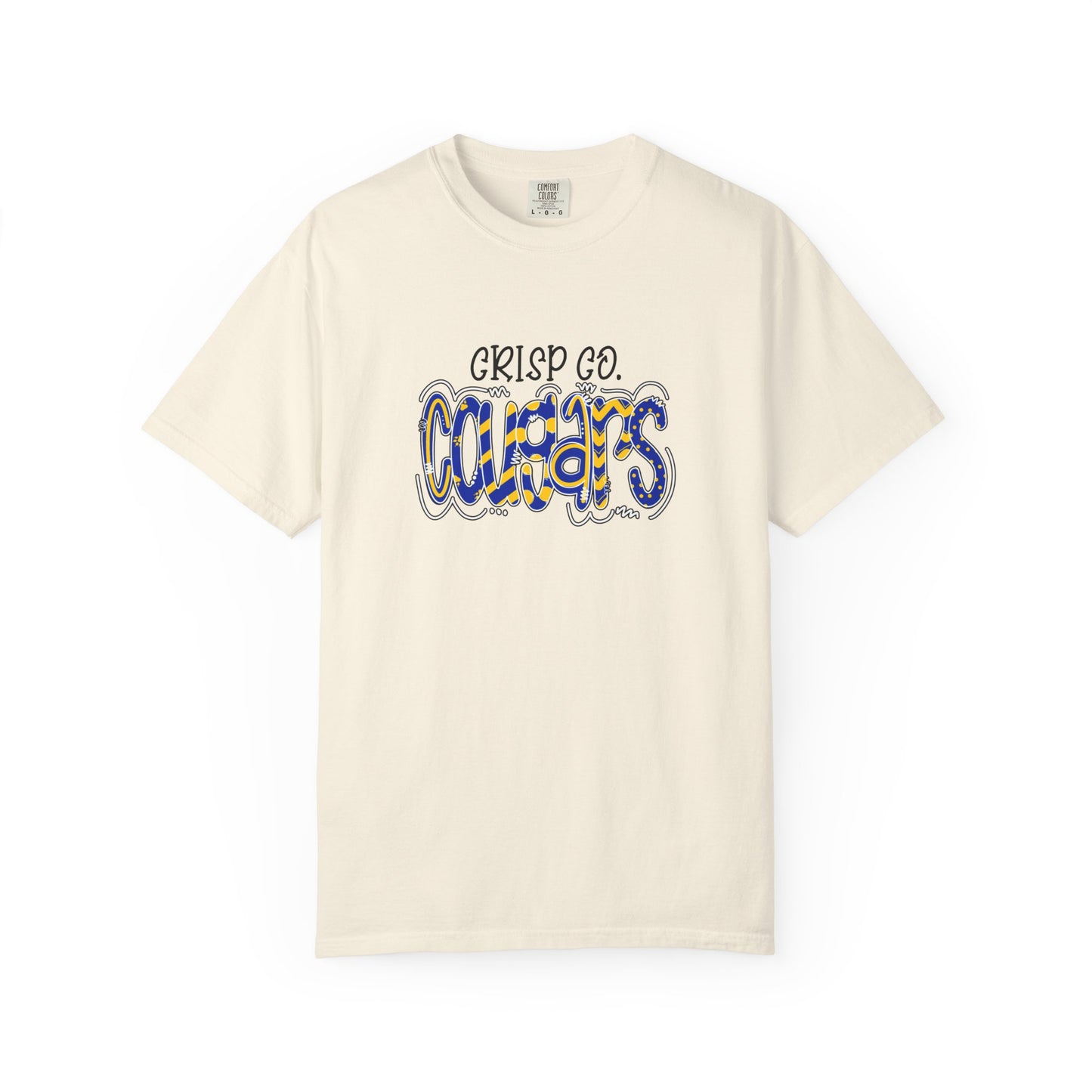Crisp County Cougars Doodle Graphic T-shirt, Comfort Colors