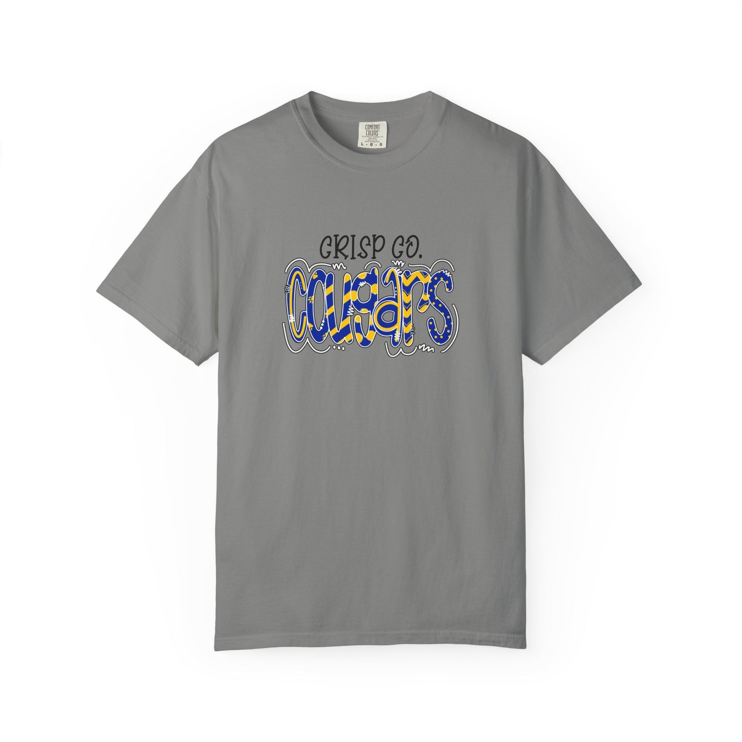Crisp County Cougars Doodle Graphic T-shirt, Comfort Colors