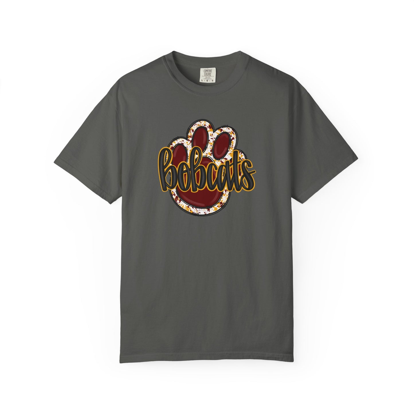 Dooly County Bobcats Paw Print Unisex Garment-Dyed T-shirt, Comfort Colors