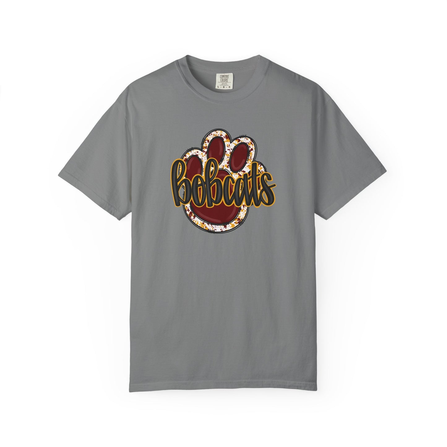 Dooly County Bobcats Paw Print Unisex Garment-Dyed T-shirt, Comfort Colors