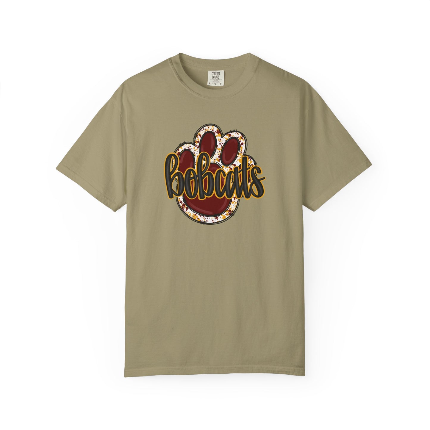 Dooly County Bobcats Paw Print Unisex Garment-Dyed T-shirt, Comfort Colors