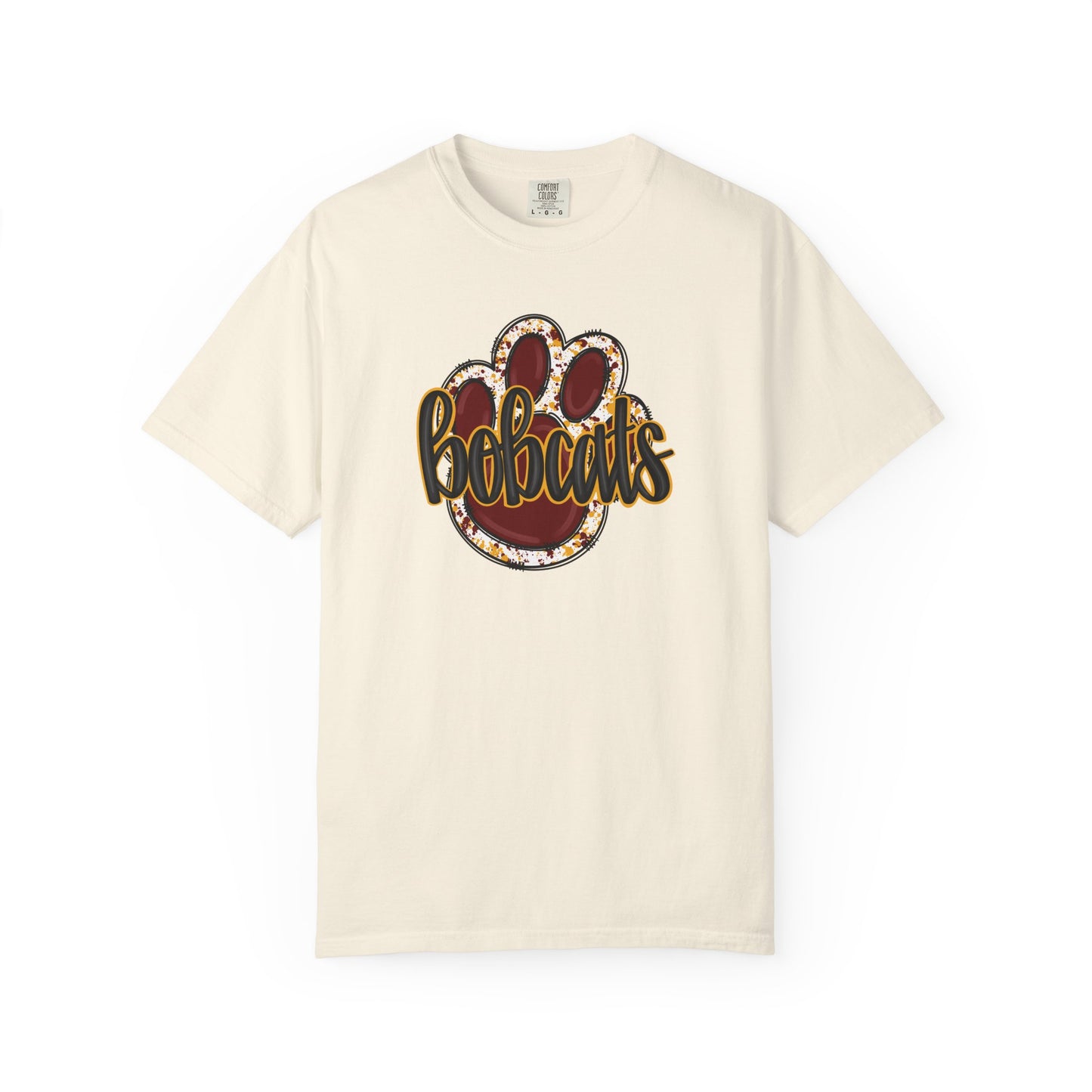 Dooly County Bobcats Paw Print Unisex Garment-Dyed T-shirt, Comfort Colors
