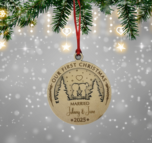 First Year Married 2025 Christmas Ornament